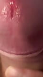 close up Jerking and playing with my wet cock and foreskin snapshot 9