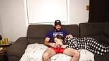 Stepmother and stepson. Risky creampie on the couch. snapshot 5