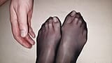 Cum on french Black nylon feet snapshot 8