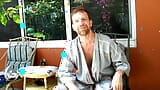 Hairyartist in gardening in my robe snapshot 2