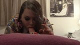 BBW Practices Her Smoking Blowjobs For Her Daddy - Lipstick snapshot 11