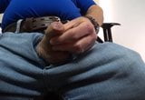 Wanking watching porn - view from under the desk. snapshot 15