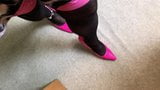 Pink Stockings - Clitty Stretch Locking Chastity Cage snapshot 1