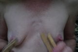 Tiny tits tortures nipples with clothespins snapshot 2