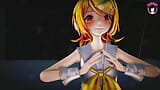 Kagamine Rin - fofa adolescente dança sexy e despir-se gradual snapshot 6