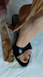 Feet in Nylons and High heels soaked in Piss snapshot 2