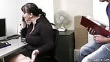 Big boobs office plumper spreads legs for job snapshot 3