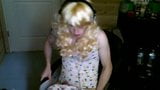 Blonde sissy slut smokes and plays snapshot 4