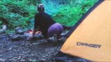 Настоящий секс в лесу. трахнул туриста в палатке snapshot 2