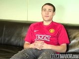 Handsome young Brit masturbates and cums after an interview snapshot 4