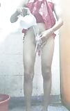 Indian Desi village cross dresser shemal cd gay boy showing full nude body in shower water bathroom ass body dick boobs snapshot 20
