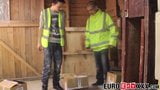 Kinky twinks make a cock munching train at a warehouse snapshot 3