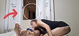 Naughty neighbor catches couple having sex with an open window snapshot 1