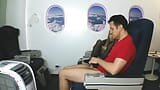 Stewardess gives nylon footjob in plane! snapshot 8