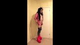 Brunette slut in pink punk boots snapshot 7