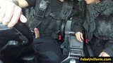 Pulled black Brit analized in officer car snapshot 6