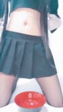 Japanese crossdresser makes you jerk off with black uniform cosplay, seducing you to fap snapshot 2