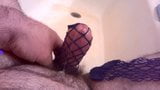 hot cum in my gf fishnet stockings snapshot 5