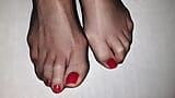 Red toenail cumshot snapshot 2