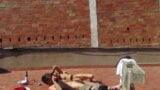 Amateur Couple Fucking on the Terrace, Outside Sex snapshot 14