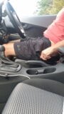 Hard erect cock teasing and jerking in car no cumshot snapshot 1