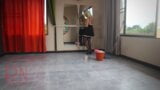 Maid is cleaning after the ballet class. Wet dress, masturbation. snapshot 3