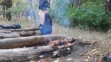 Baise par la bouche et éjaculation dans la bouche de ma copine dans la forêt sombre - lesbian-candys snapshot 3