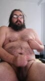 Fat chub jerking off and cums on his body snapshot 2