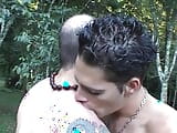 Sexy guys loves to suck each other's cocks till they cum in the park snapshot 4