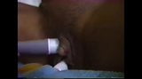 ebony  milf tries vibrators on her big clit snapshot 8