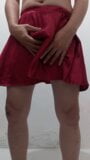 Red Satin Mini Skirt Masturbation snapshot 6