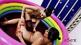 Romana Ryder & Tammia Lee in a pool full of strawberry jelly snapshot 4