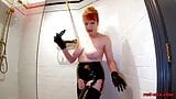 Red XXX lubed up and masturbating in latex snapshot 1