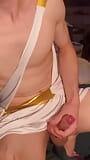 Twink in Roman costume jerking off and cumming (part2/2) snapshot 3