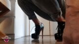 nippleringlover – horny milf in jeans and high heels with pierced pussy snapshot 1