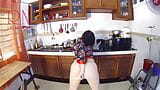 Housewife in pantyhose in the kitchen. Naked maid gets an orgasm while cooking. Mom's stripper. MILF shows cunt 1 snapshot 20