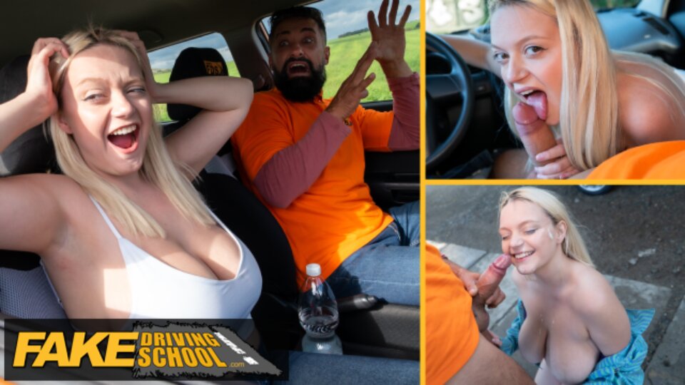 Free watch & Download Fake Driving School - Big natural tits blonde hardcore sex and facial after near miss with Fake Taxi