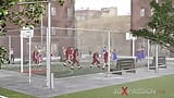 Basketball players fuck hard a sexy cheerleader girl on the street snapshot 1