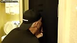 Greedy gloryhole DILF sucks BFs cock in homemade video snapshot 3