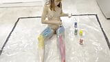 Nude Body Painting - Bursting with colour, I paint my whole nude body snapshot 9