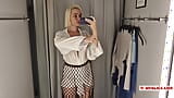 Try On Haul Transparent Clothes with huge tits, at the fitting room. Completely See Through Clothes, snapshot 11