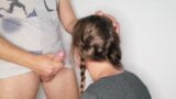 A friend with pigtails gives me a good deep throat blowjob snapshot 9