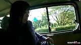 Small Japanese Schoolgirl 18 talk to First Blowjob in Car by old Man snapshot 12