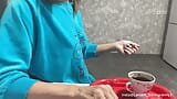 Stepmom drinks coffee with stepson's sperm massive cumshot taboo fetish snapshot 1