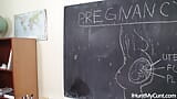 I hunt my cunt - pregnant teen Monica wanks her pussy in the class room snapshot 1