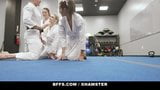 Karate Hotties Share their instructor’s big cock snapshot 6