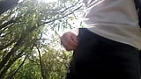 Jon Arteen shows his dick, pisses pee outdoor, puts his white sneakers in mud  Asian boy sticks out his cock, pees outside, walk snapshot 2