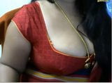 Sexy Telugu aunty boobs on cam with boyfriend snapshot 10