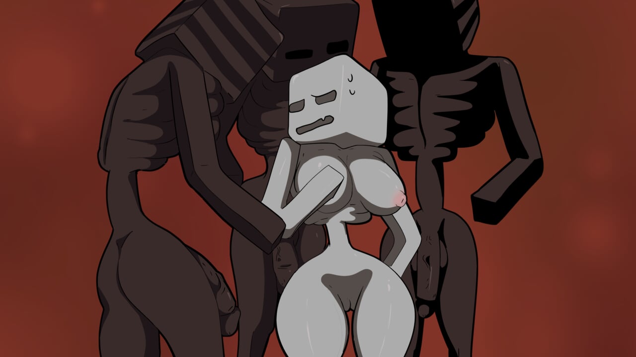 Minecraft 3 Black Skeletons i 1 White .porno video snimci 2025