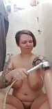 Morning shower show Soapy big natural tits Breast massage in bathtub snapshot 5